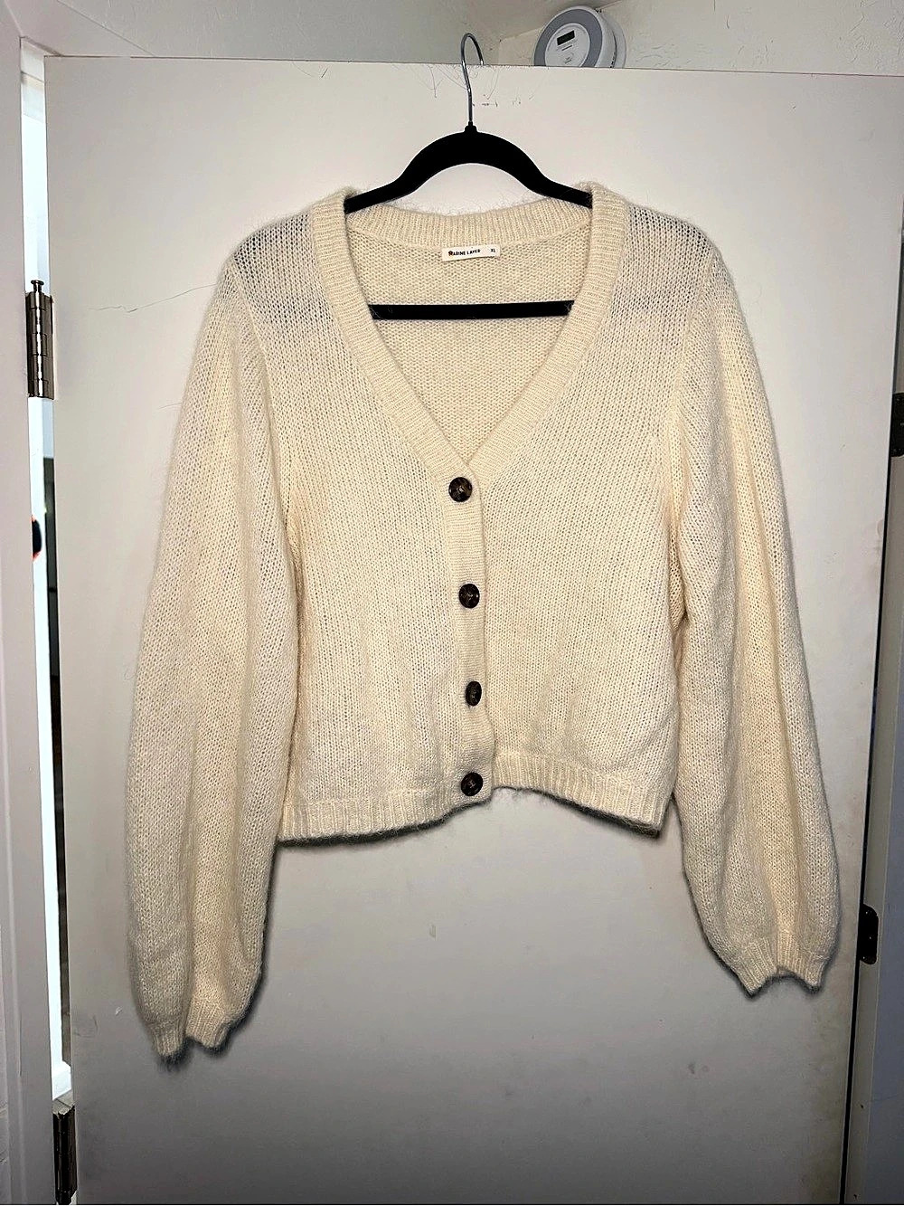 Marine Layer Nova Oversize Boxy Fit Cardigan Cream XL